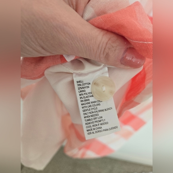 Alex Marie Plaid Sleeveless Button Midi Dress with Belt Pink and White | size 4 - Picture 4 of 6